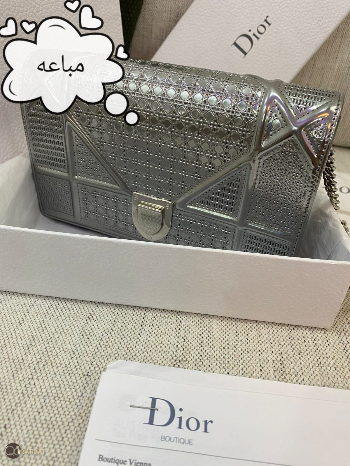 جنطة ديوراما ميني سلفر شايني لمعه