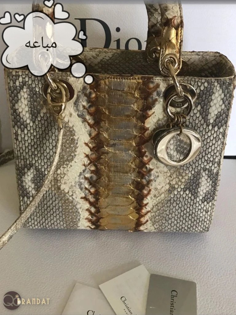 جنطة ليدي ديور حجم وسط جلد بايثون حيه